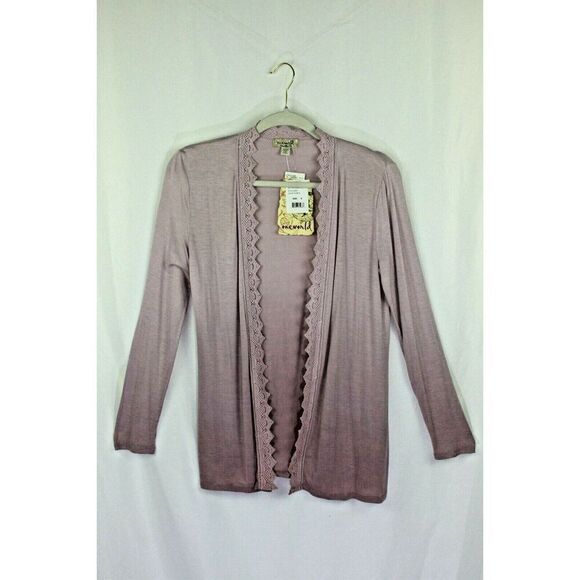 One World Open Cardigan Top Waterfall Purple Womens Small New - Picture 1 of 10